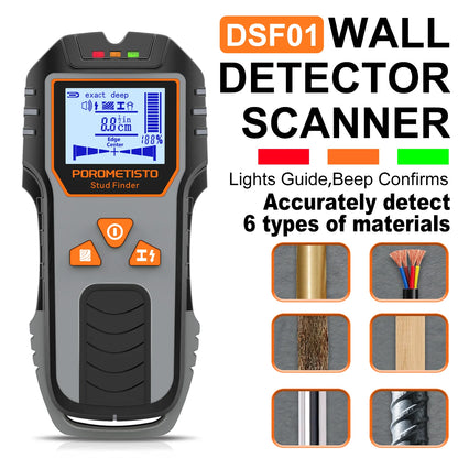 POROMETISTO 6-in-1 Multifunction Wall Scanner & Stud Finder