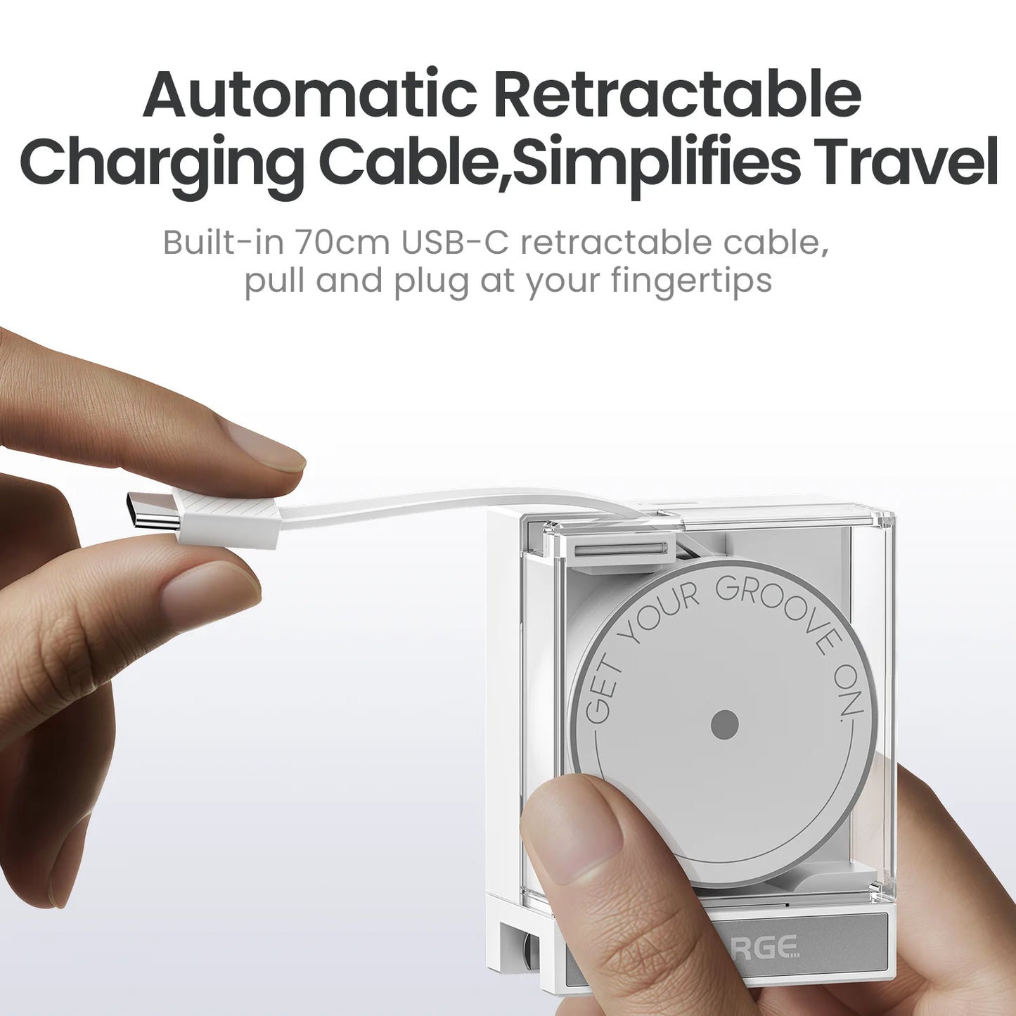 SHARGE Retractable 65W USB C Charger