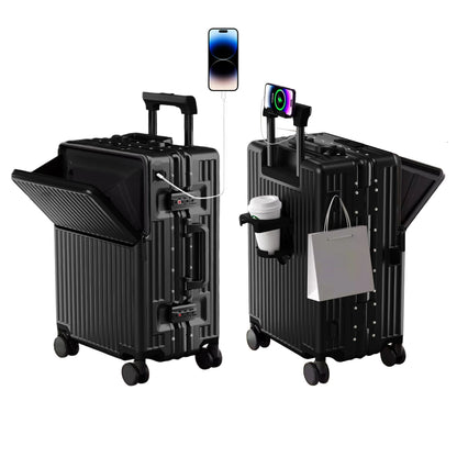 Aluminum Frame Checked Luggage: 24 and 27 Inch Smart Suitcase