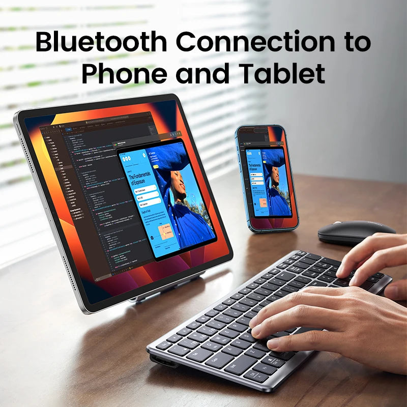 UGREEN KU005 Ultra-Slim Wireless Keyboard: Multi-Device Bluetooth & 2.4G