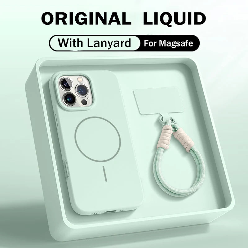JOYCAPA Liquid Silicone Lanyard MagSafe Case for iPhone 17 & 16