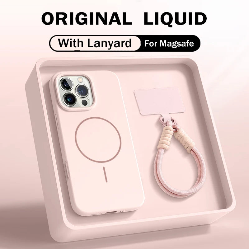 JOYCAPA Liquid Silicone Lanyard MagSafe Case for iPhone 17 & 16
