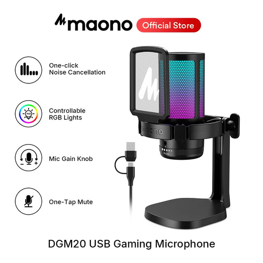 Maono DGM20 GamerWave RGB USB Gaming Microphone