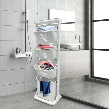 Multi-Tier Rolling Laundry Sorter & Organizer