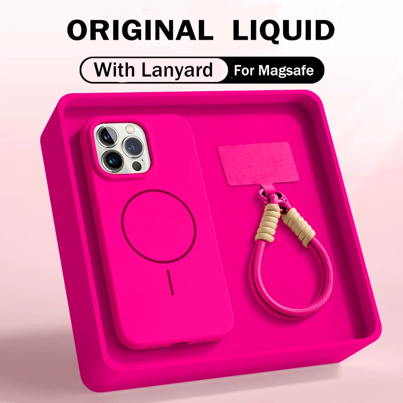 JOYCAPA Liquid Silicone Lanyard MagSafe Case for iPhone 17 & 16
