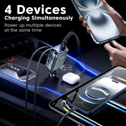 Toocki 4-In-1 105W USB Car Charger