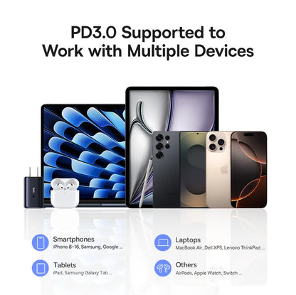 Baseus Picogo 67W GaN Charger: Ultra-Compact 3-Port Fast Charger for iPhone & Laptop