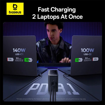 Baseus 240W Digital GaN Desktop Charger: 5-in-1 DC & USB-C Fast Charging Hub