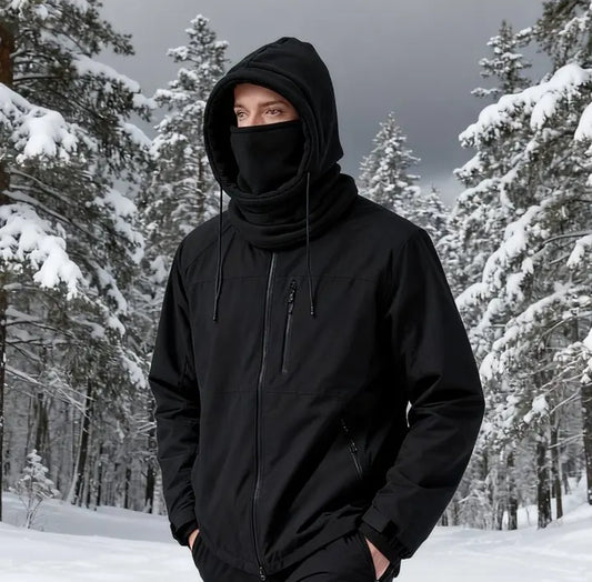 Unisex Knitted Drawstring Balaclava Hood
