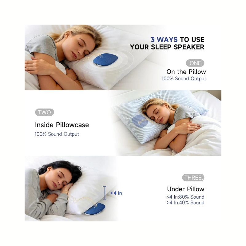 Riksoin Mini Ultra-Thin Flat Bluetooth Pillow Speaker