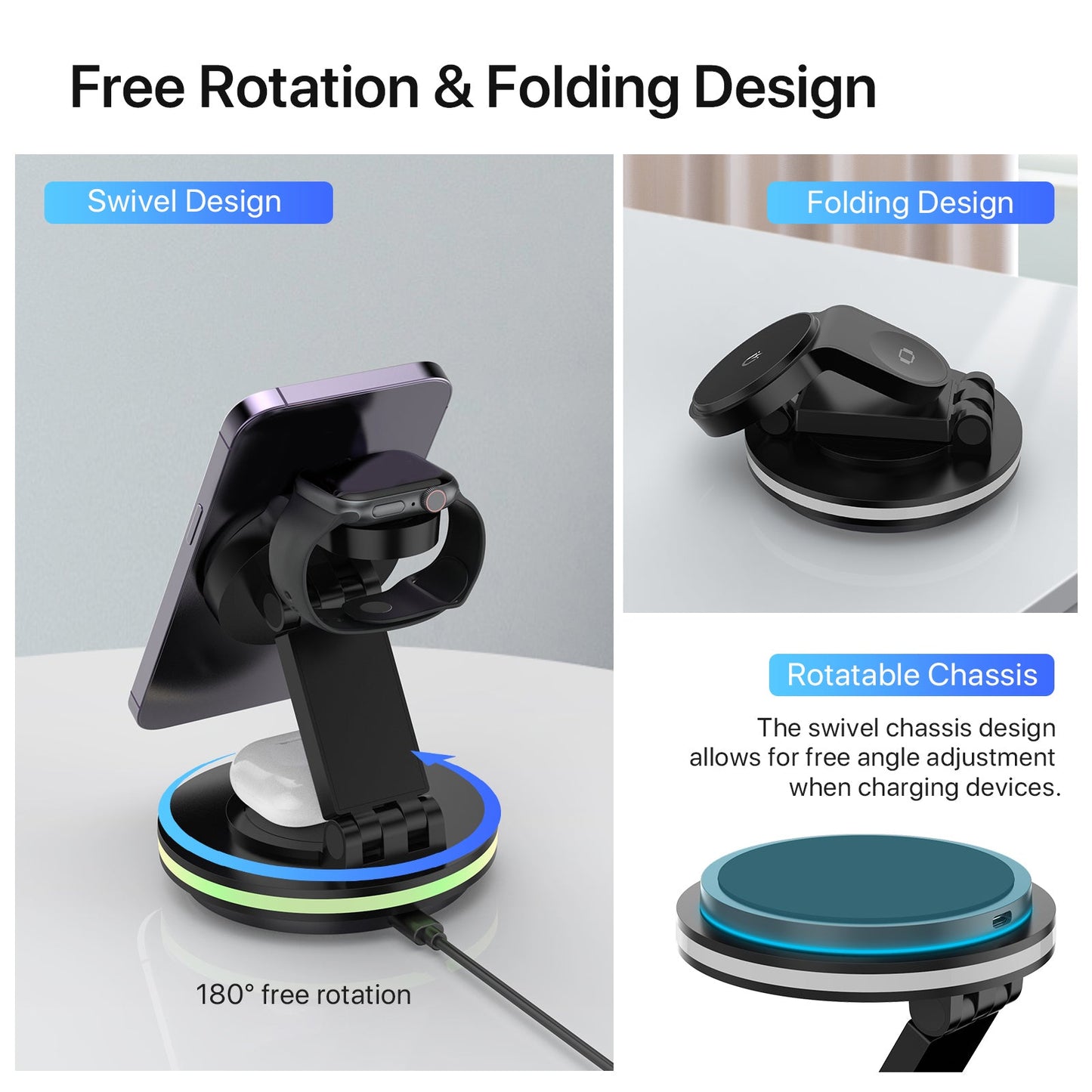 The Foldable 4-in-1 Magnetic Charging Hub