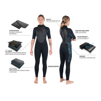 DAKINE Women's Quantum Back Zip Short Sleeve Full 2/2mm: Game-Changing Durability