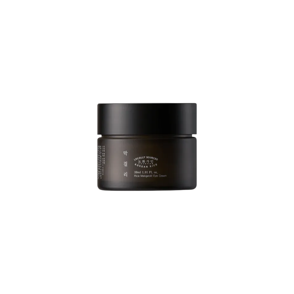 Black jar with a white label on a light gray background