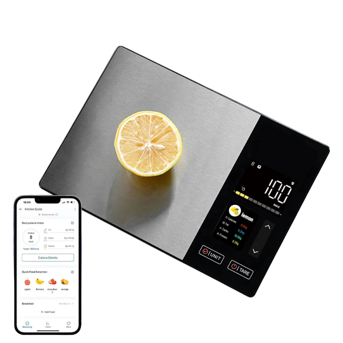 icomon Smart Kitchen Scale: Nutritional Calculator & Macro Tracker (11LB/5kg)